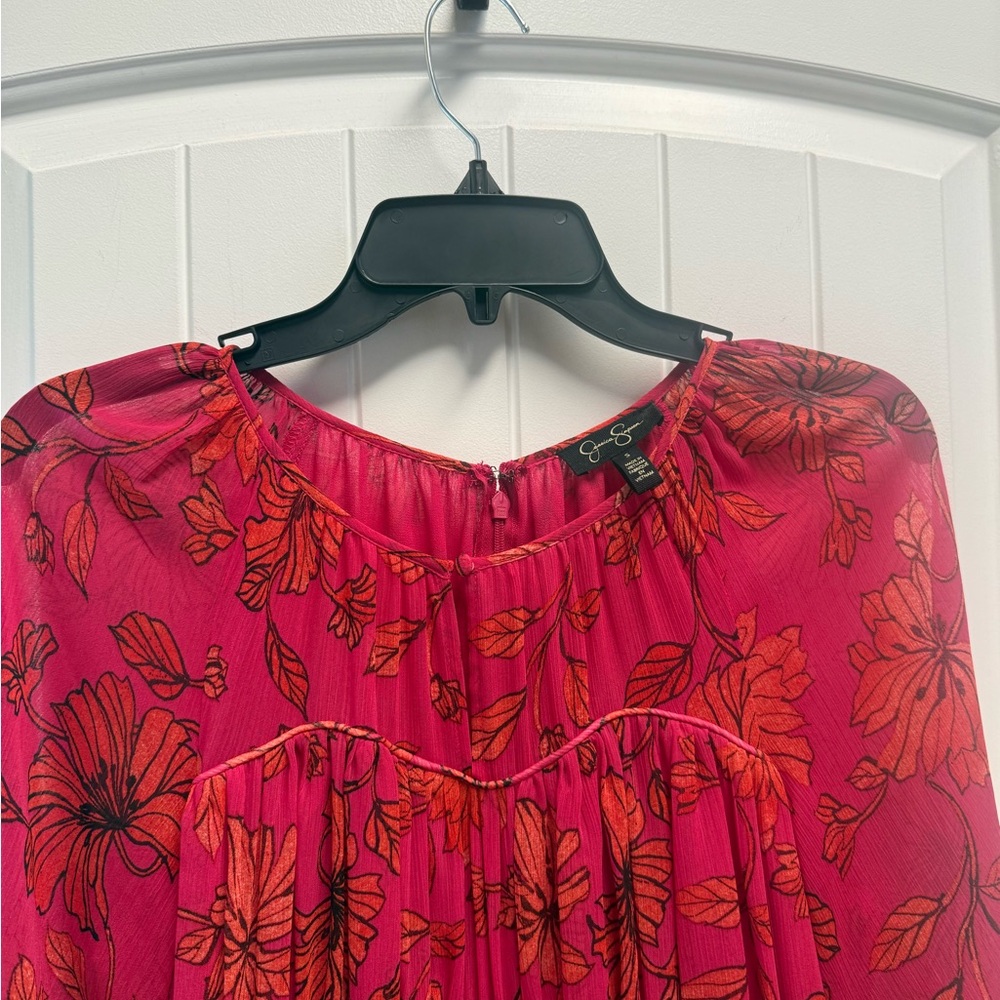 Jessica Simpson Sasha long-sleeve maxi blossoms floral print size small NWOT - Picture 7 of 11